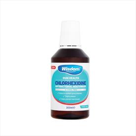 Wisdom 0.20% Chlorhexidine Mint Alcohol-Free Mouthwash 6 x 300ml