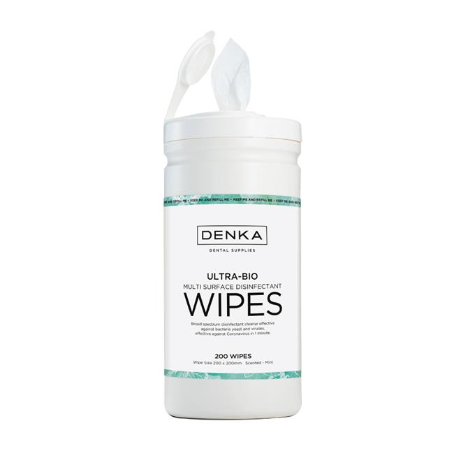 Denka Cool Mint Wipes Tub x 200