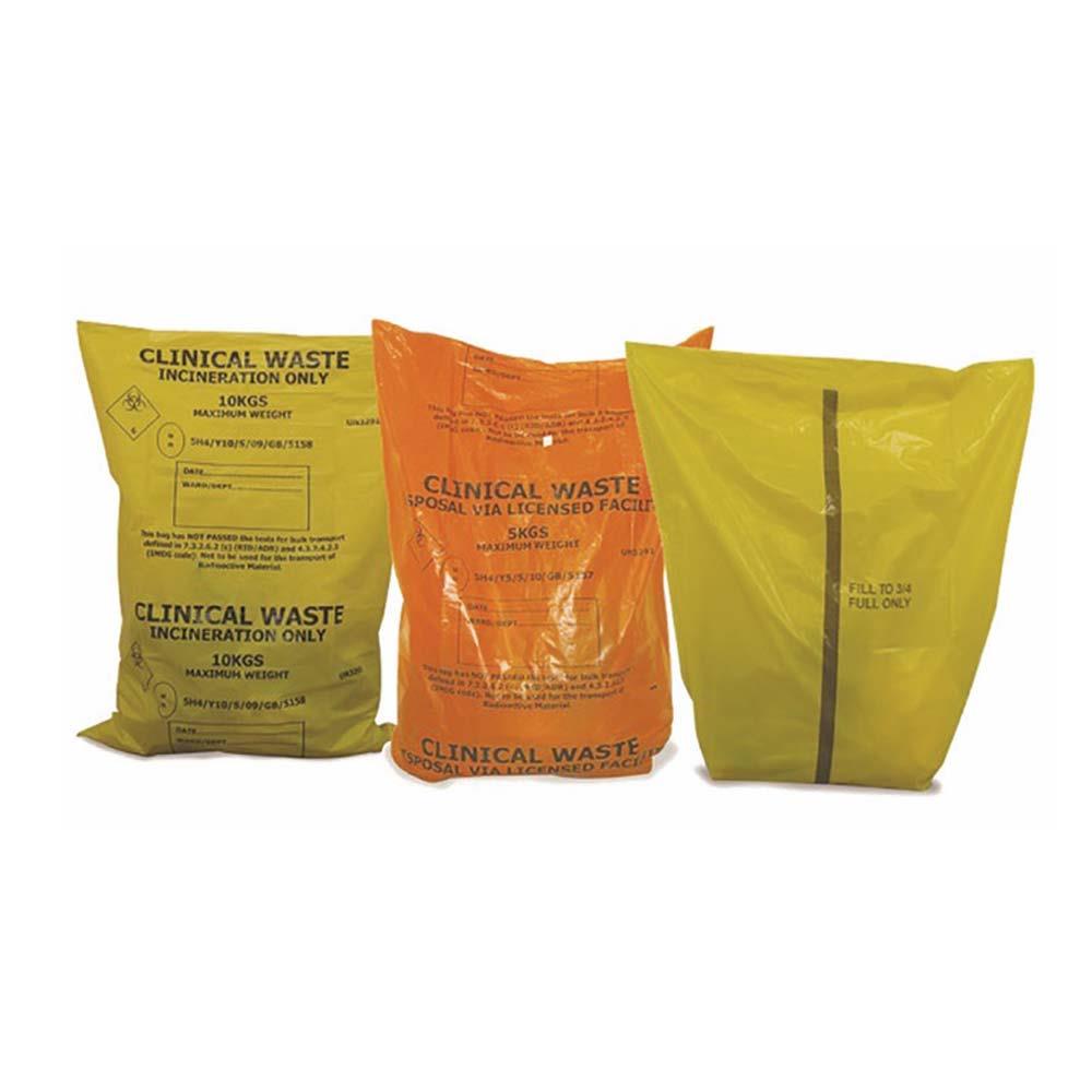 Clinical Waste Sacks - Orange - 120g (15" x 28"x 39") x200